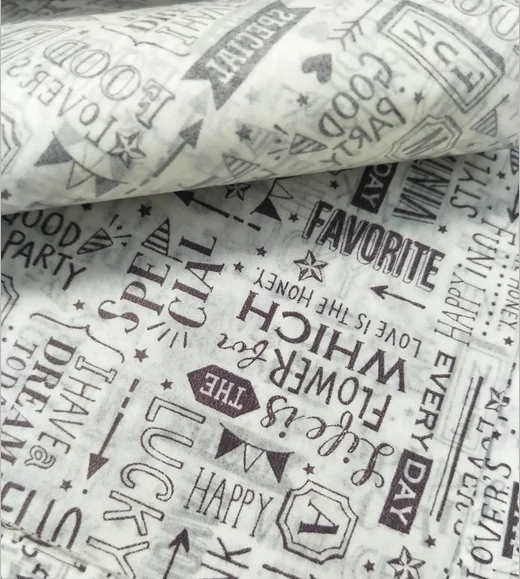 
Custom Oven Use Colored Greaseproof Printed Baking Parchment Paper 