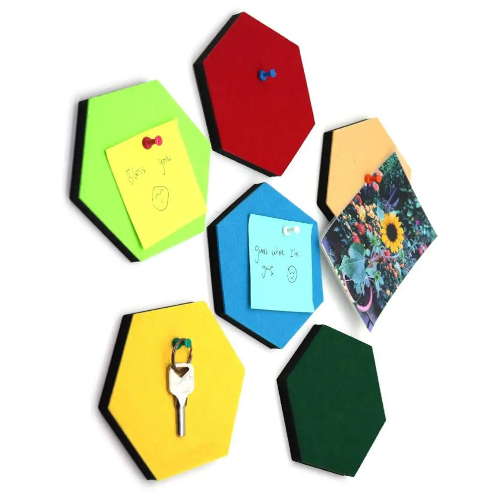 
Hot Sale Hexagon Bulletin Board,Felt message Board Tiles Pin Board Wall Decor For Photos 