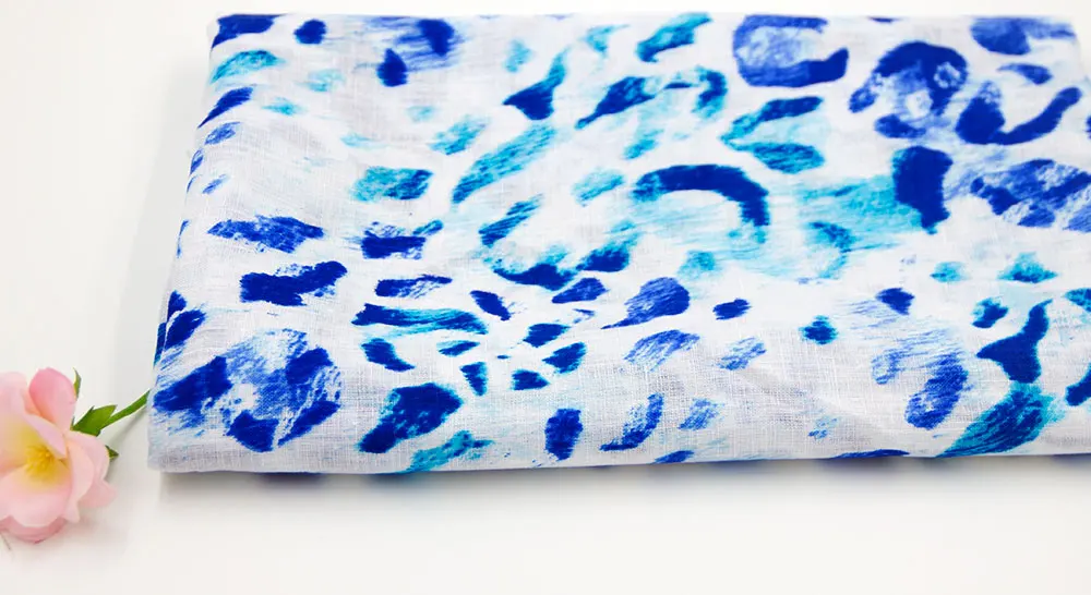 China supplier 100% linen digital printed fabric for garment