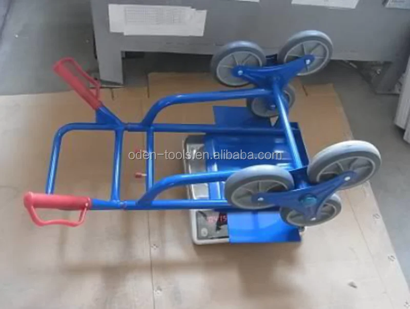 Six wheel hand trolley for climbing stairs