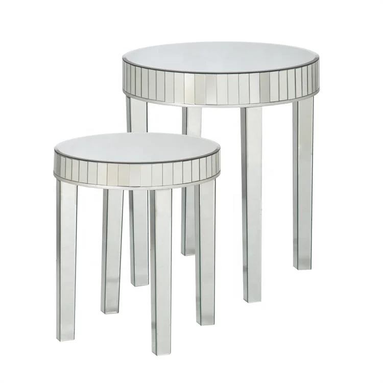 2019 Top Amazon Ebay Market Modern Round Mirror Nesting Coffee Table Set
