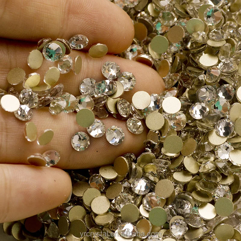 Great 16 cut facets crystal flatback rhinestones for sale loose glass stones for nail art and shoes