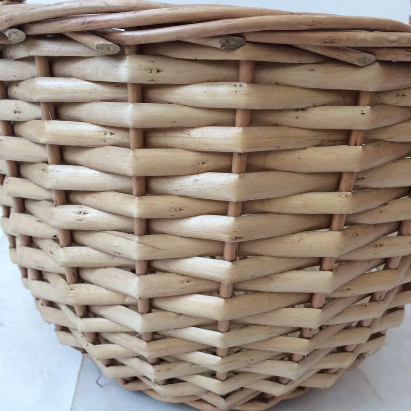 Wicker Basket With Handle Woven Storage Shopping Pick basket