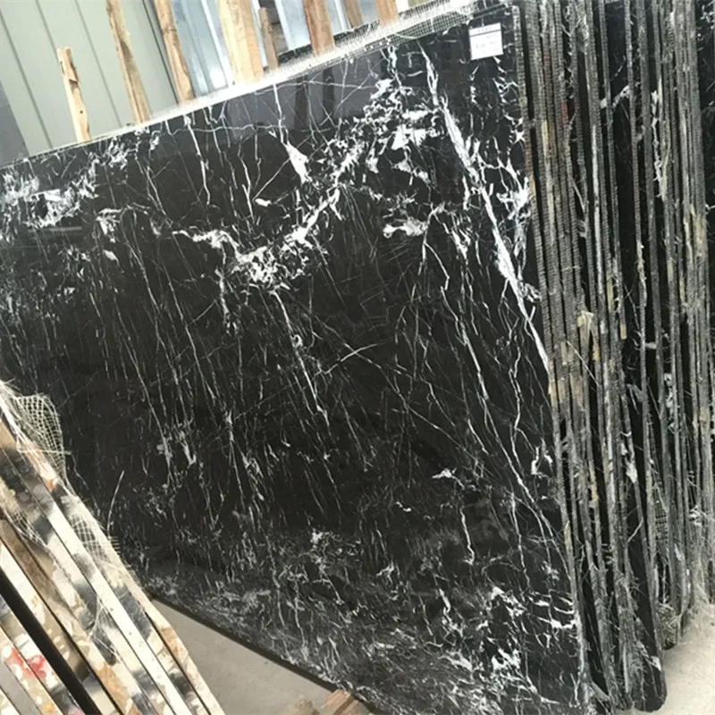 
Black nero marquina marble kitchen island countertop 