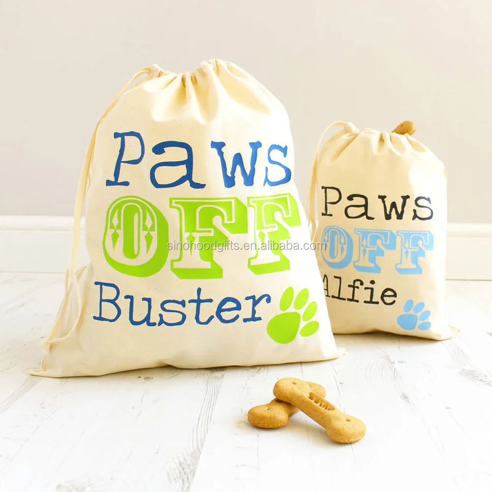 
2016 China manufacturer supply eco-friendly 100% cotton recycled pets treat bag 