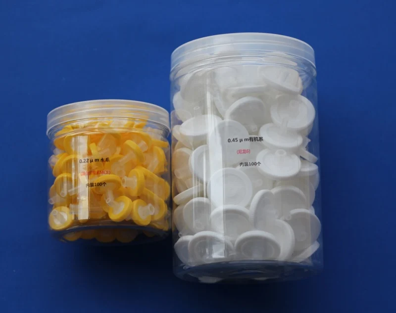 MCE/CN-CA PP PTFE Nylon PES PVDF GF membrane 13 25 33mm Syringe Filter with female luer lock fitting