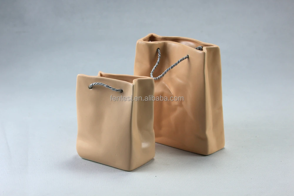 Новый дизайн горячей продажи доставка сумка форма керамическая ваза