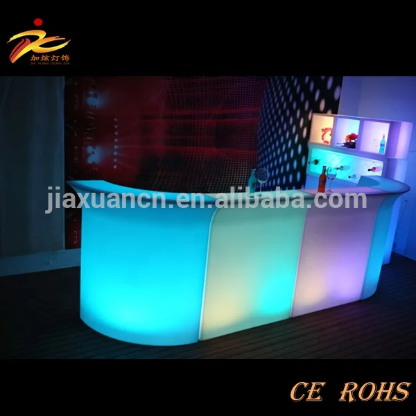 
Corner plastic color changing portable led reception table/corner led counter table from China 