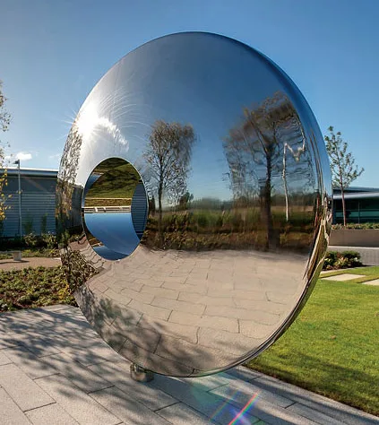Modern garden mirror polished circle torus statue metal crafts home yard outdoor decoration stainless steel ring sculpture to UK