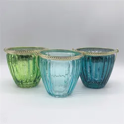 Золотой для стеклянных свечей, красивый для свечей, золотой гальванический для стеклянных свечей