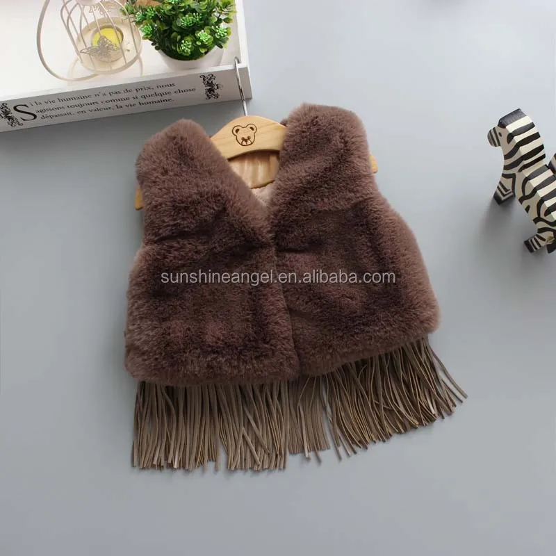 
Fashion Kids Clothes Outerwear Costumes Clothes Baby Girls Autumn Winter Waistcoat Casual Tassel Vest 