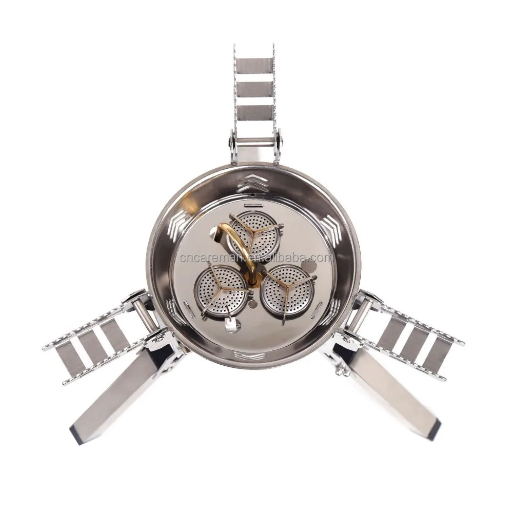 6800W High Power 3-Burner Camping/Hiking Bivouac Portable Inverted Butane Gas Stove Burner w/Folding Long Large Leg (Split Type)