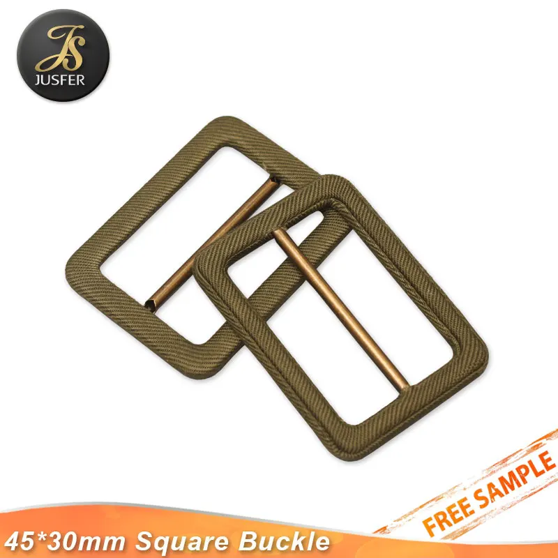 Double fabric belt buckles covered square buckles for coat belt