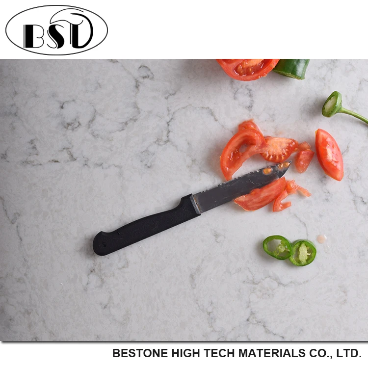 Kitchen White Artificial Quartz Stone Cafe Table Dining Table Top