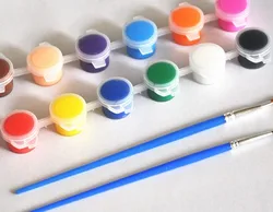 hot sale 6 strip non toxic acrylic color paint 3ml eco friendly paint pot strip