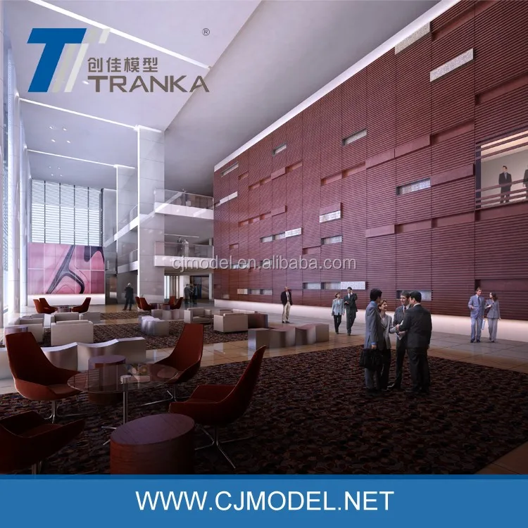 3D interior design rendering of office building , computer renderings