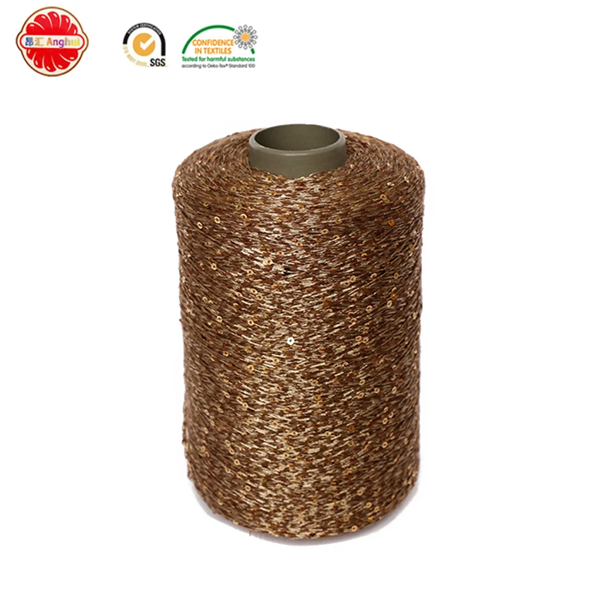 
Supplied by the gold medal supplier brushed spangle cotton yarn of sequins 