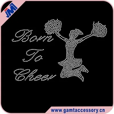Cheerleader Gift Customized Design Crystal Iron on Rhinestone Heat Transfer for Garments
