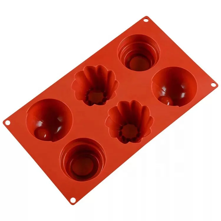 BPA free  Non Stick Silicone Cupcake 6 Round Holes Shape Mold for Baking
