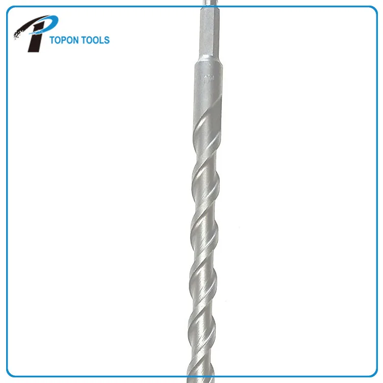 Long Hexagonal Hammer Drill 40Cr Hex Shank Hammer Drill Bits 2 Flutes 2 Cutter Drilling Tool