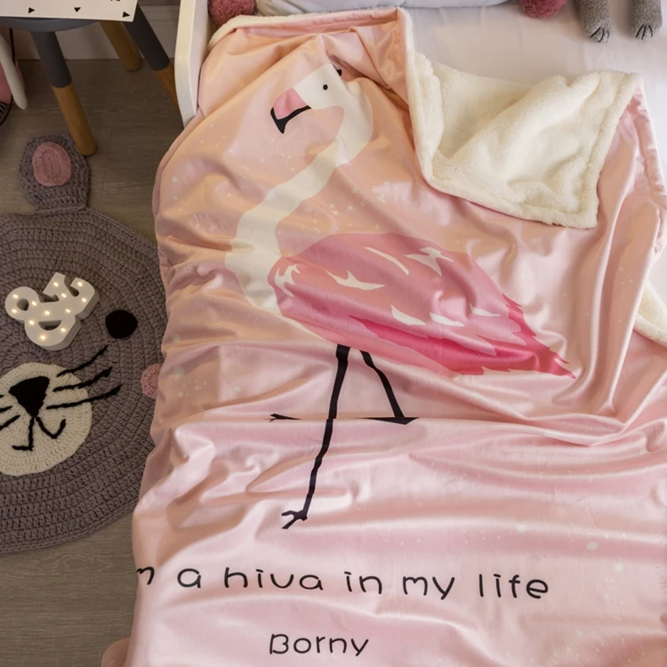 
wholesale ultra soft 100% polyester Long animais printed coral fleece baby or children blanket 