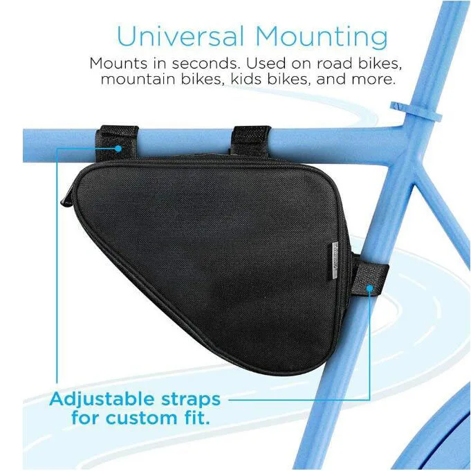 Sport Bicycle Bike Storage Bag Triangle Saddle Frame Strap On Pouch Cycling