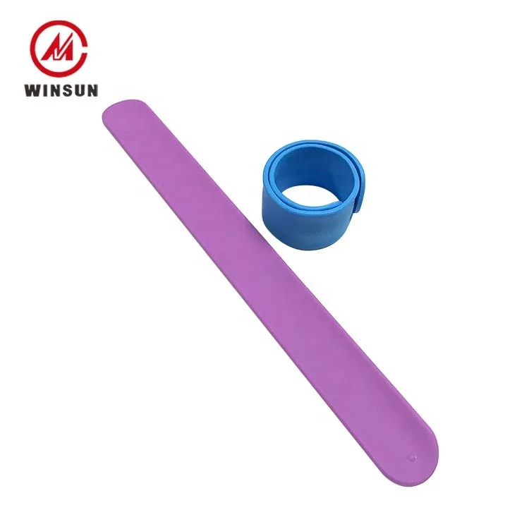 Custom Logo Silicone Slap Band, Colorful Rubber Silicone Ruler Slap Bracelet