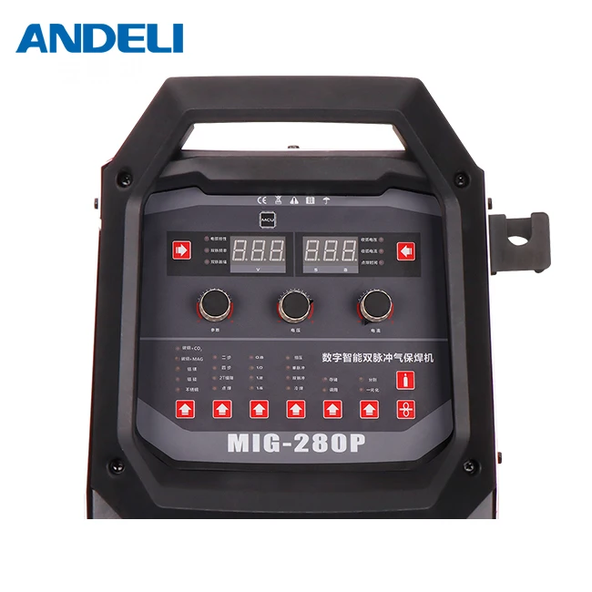 
ANDELI smart aluminium mig welder single phase double system mig welding machine inverter double pulse mig welder with MIG-280P 