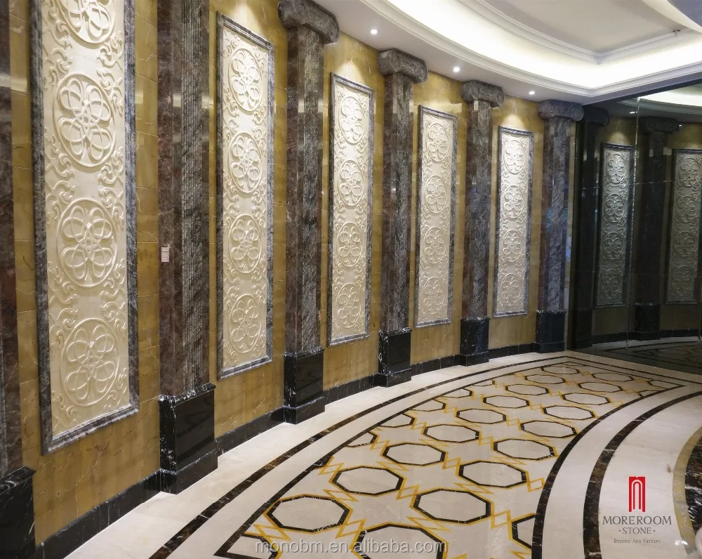 
Moreroom Stone Spain Crema marfil 3d marble cnc wall panels 
