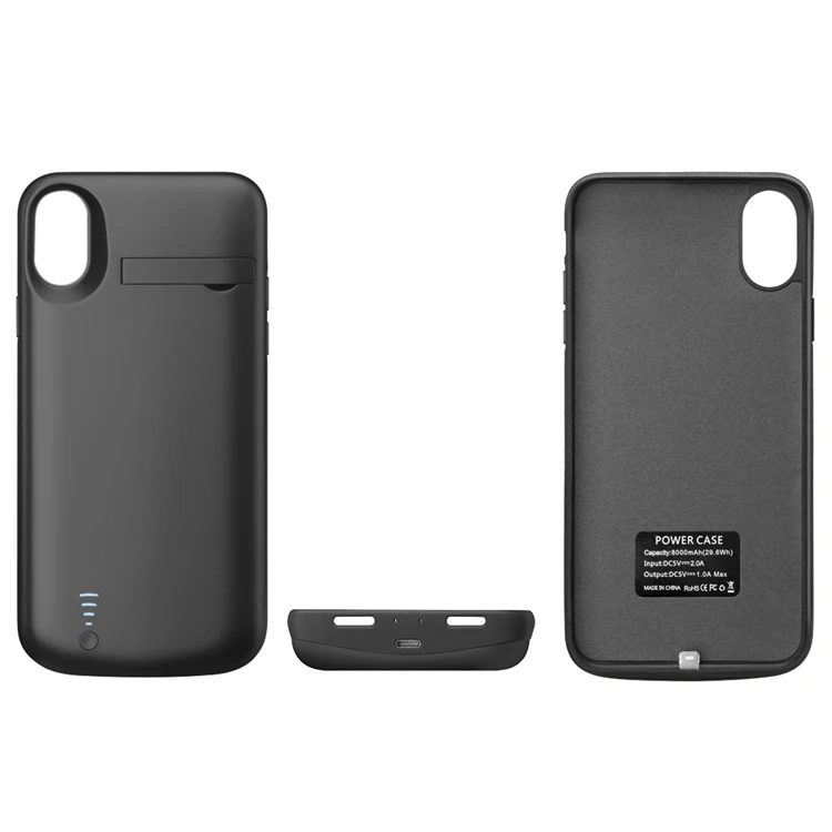 
2018 Dropshipper Electronics Best Wireless Power Bank Charger Cover Shell with Kickstand Battery Case For iPhone X 10 