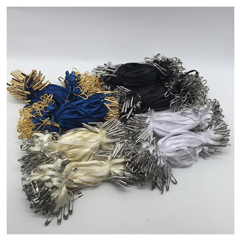 Glossy hang tag with sealed string and safety pin , cotton string hang tag