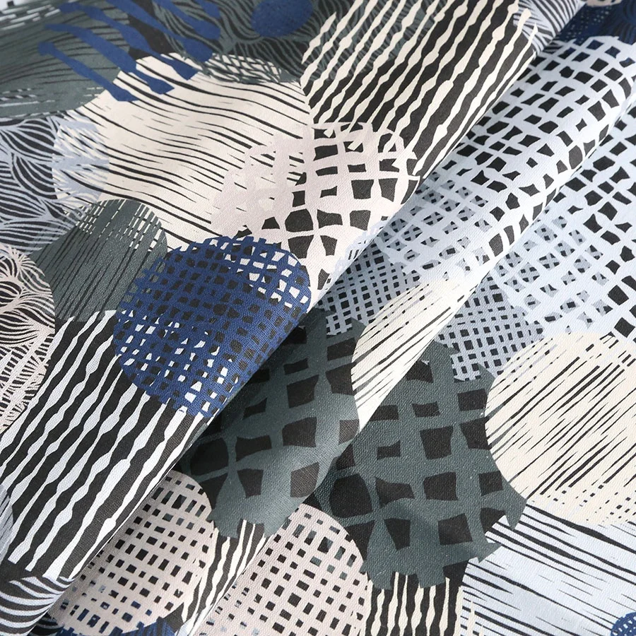 
Low MOQ 85%Cotton 15%Linen digital printed woven fabric for shirt 