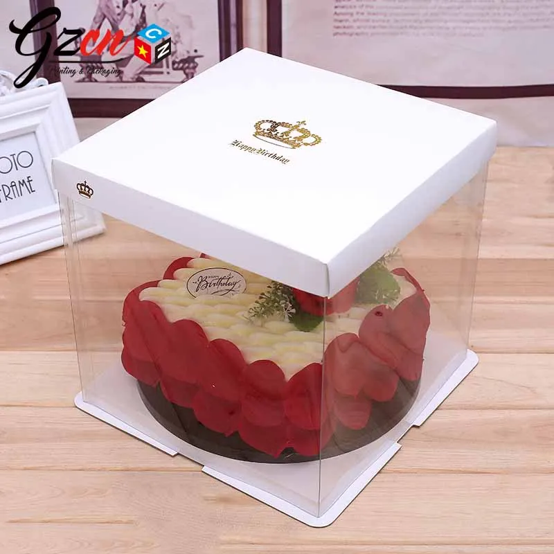 Custom transparent plastic PVC packing box for cake