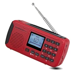 Portable FM AM NOAA Weather Emergency Radio Hand Crank Solar MP3 Player Digital Radio Recorder Retekess HR-11W