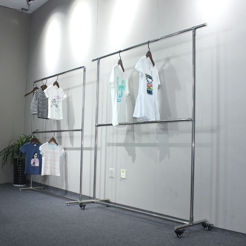 huohua double layer stainless steel movable dryer clothes rack