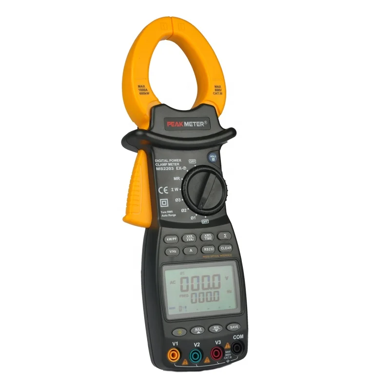 Motorcycle voltmeter  MS2203 power meter Clamp Three Phase Digital With T - RMS RS232 Certification Active Power, Power Factor