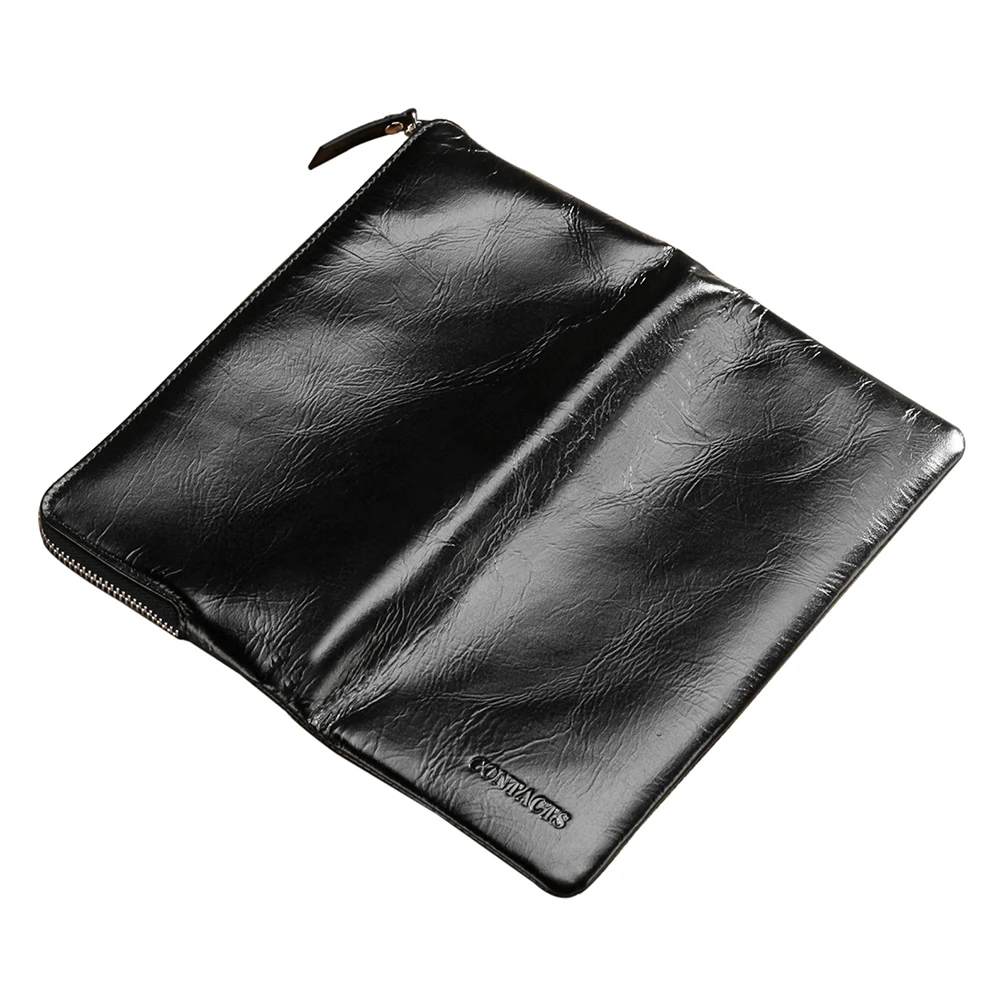 OEM New design Vintage Style Genuine Leather Long Travel Wallet for Mens