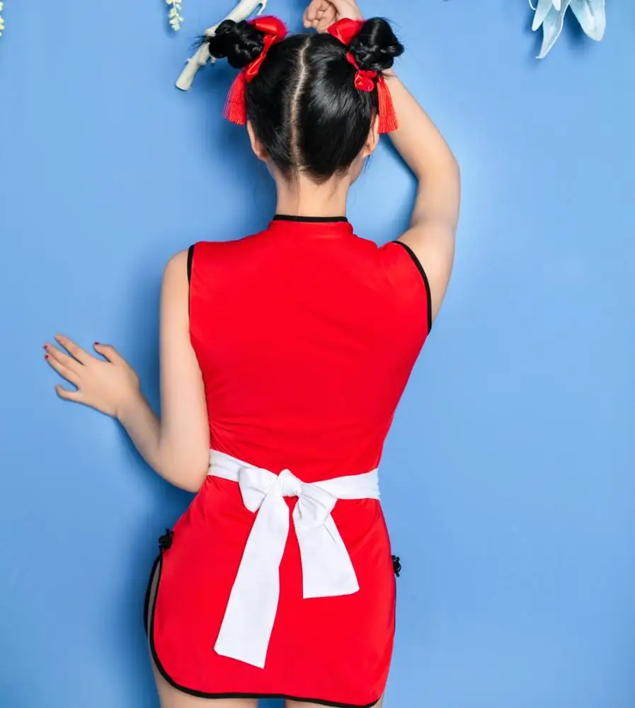 
wholesale Japanese Korea sexy cosplay costumes women sleeveless mandarin collar retro dress sexy maid costumes 