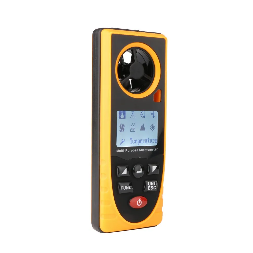 Hand-Held Anemometer Measuring Air Conditioning Outdoor Wind Speed Temperature Volume Tester Meter Sensing High Precision