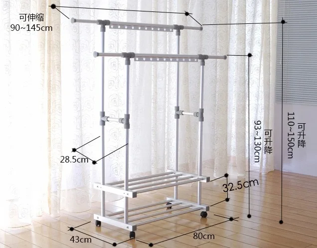 
China Clothes Hangers High Quality Aluminum Retractable Clothesline Hot Sell Cloth Stand Hanger 