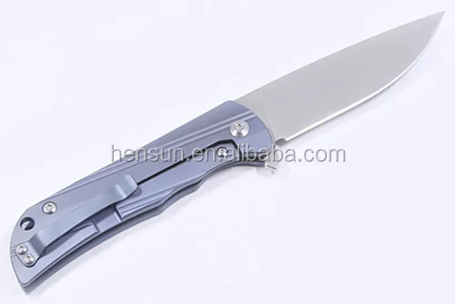high quality handmade D2 blade folding pocket knife with Titanium handle manufacturer