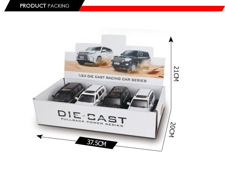 1:24 pull back die-cast open doors toy car with light&music,battery include