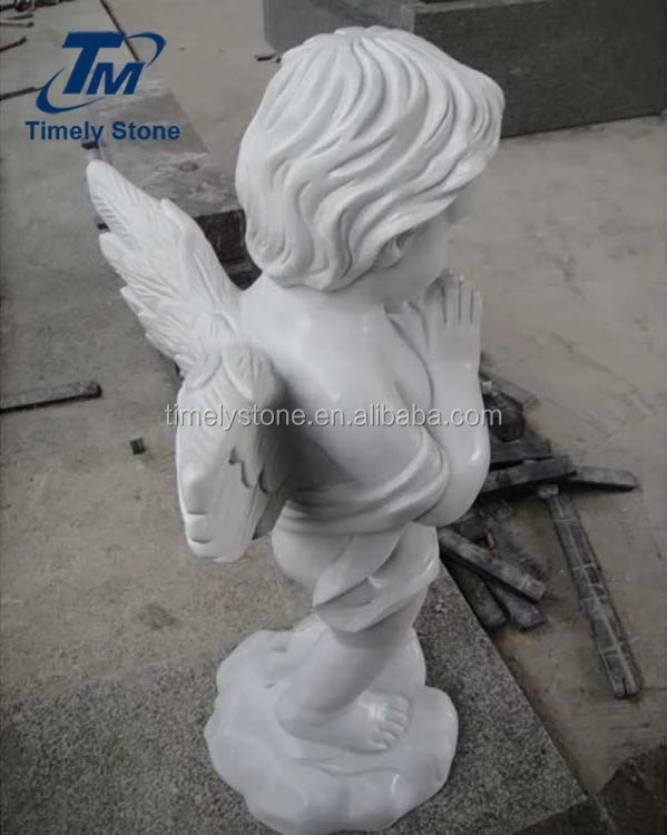 
pray angel statue stone sculpture white marble baby angel statue 