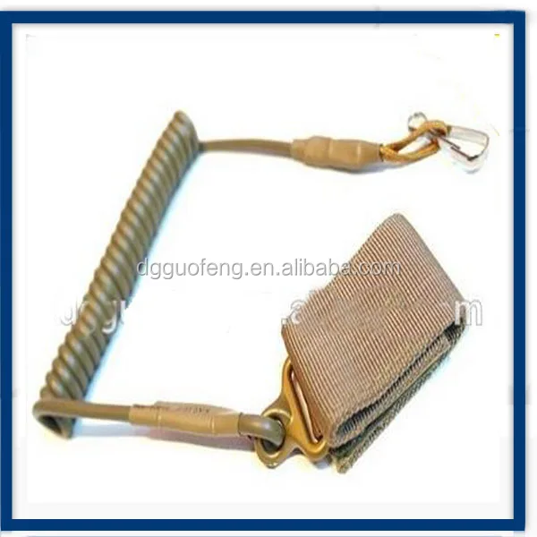 Регулируемая Тактические Пистолет Hand Gun Безопасный Spring Coil стальной кабель, ремешок