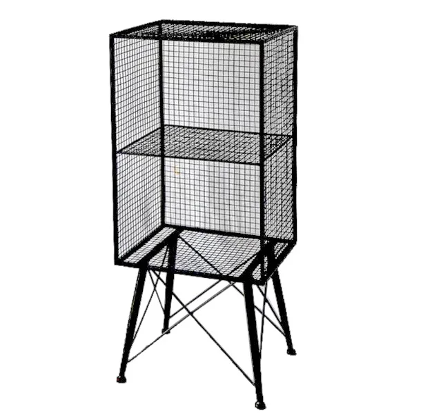 
4 drawers mesh and metal cabinet with wheels Metal Wood Furniture 