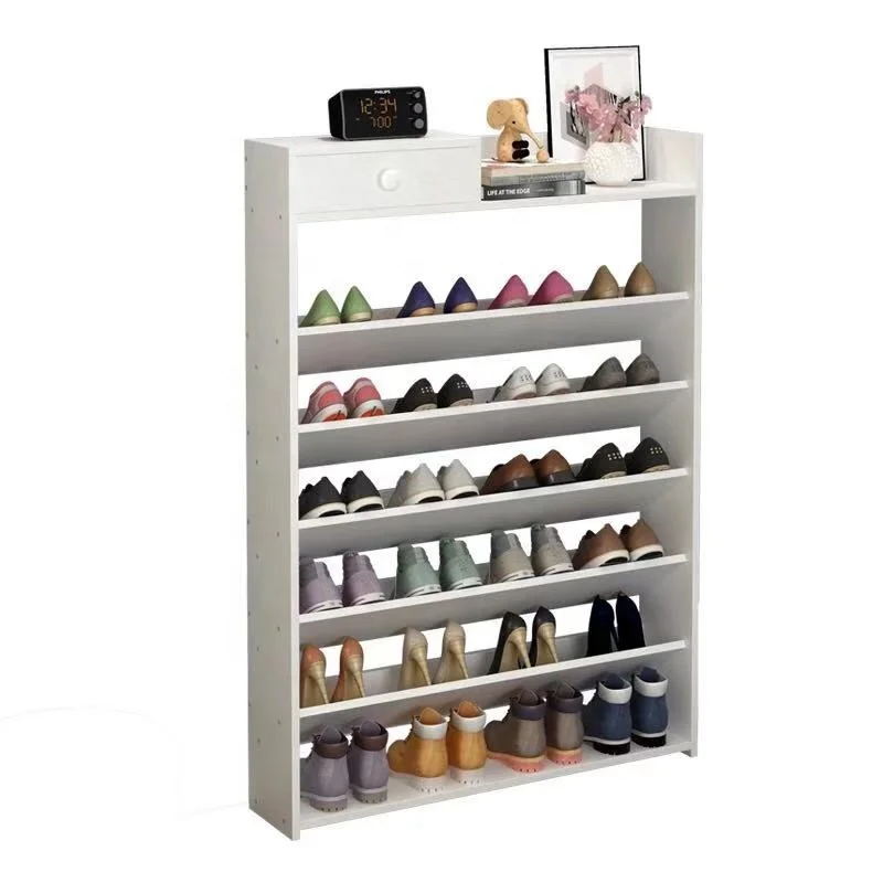 Home Furniture Customization Simple Portable Wood Slant  Plate Designs Shoe Rack for Bedroom