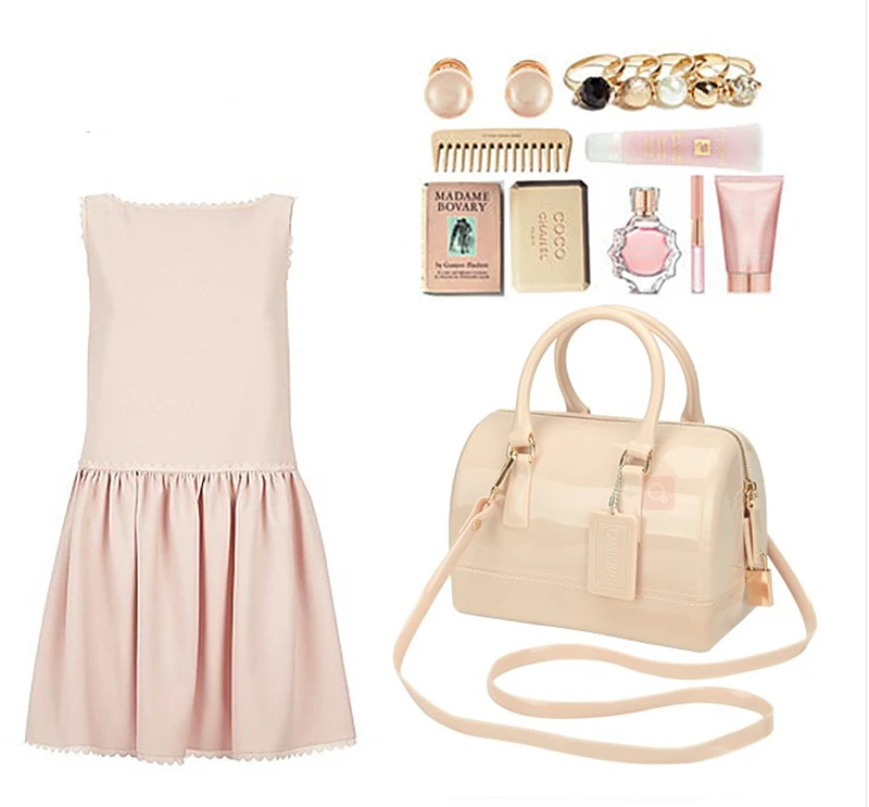 
glitter jelly bag tote bag clear pillow pvc candy jelly bag 