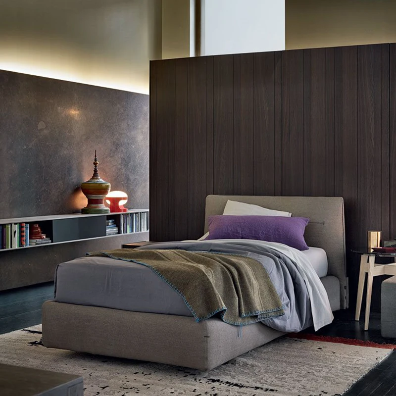 Manufacturer Customized Latest design bed Double queen Soft Bed Simple Design Wooden Fabric Bed king size bedroom furniture