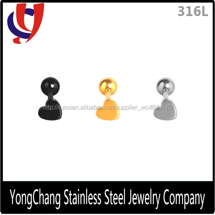 Crazy deisgn surgical steel 316l personalized heart shape tongue ring