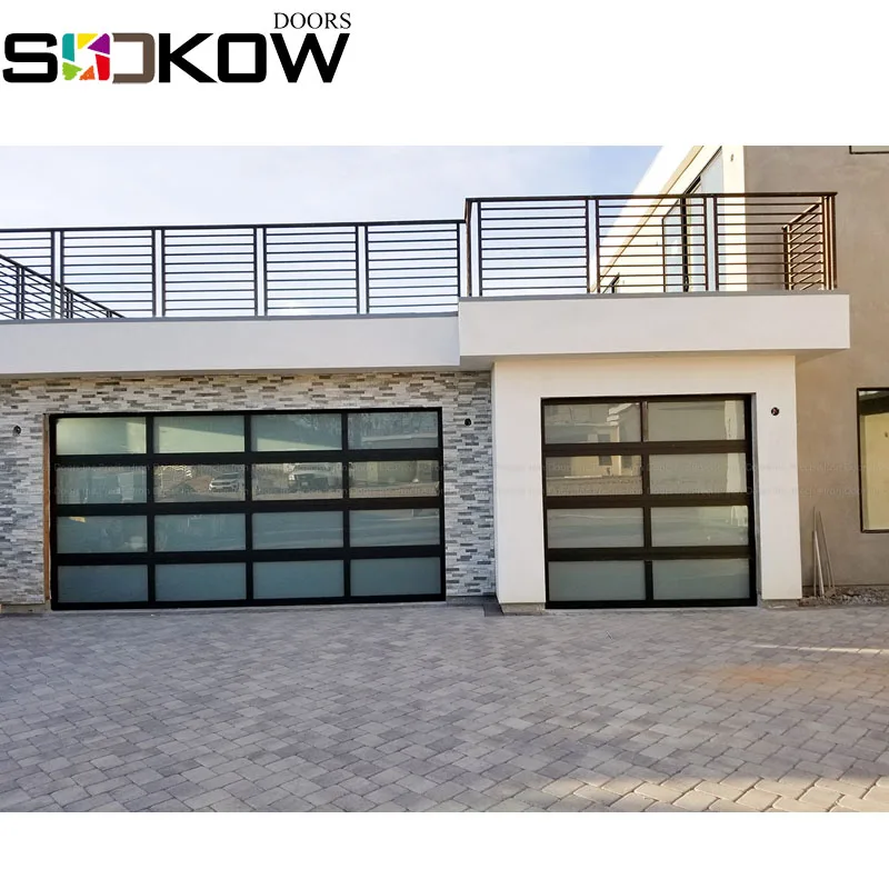 full view glass garage door/black glass doors/glass transparent garage door